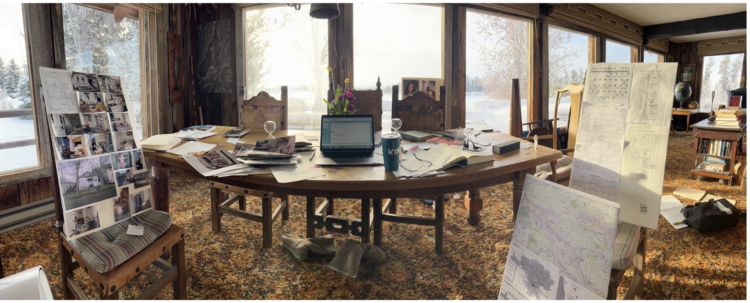 Nonfiction book author Kim Cross' writing space in her home in Boise, Idaho.